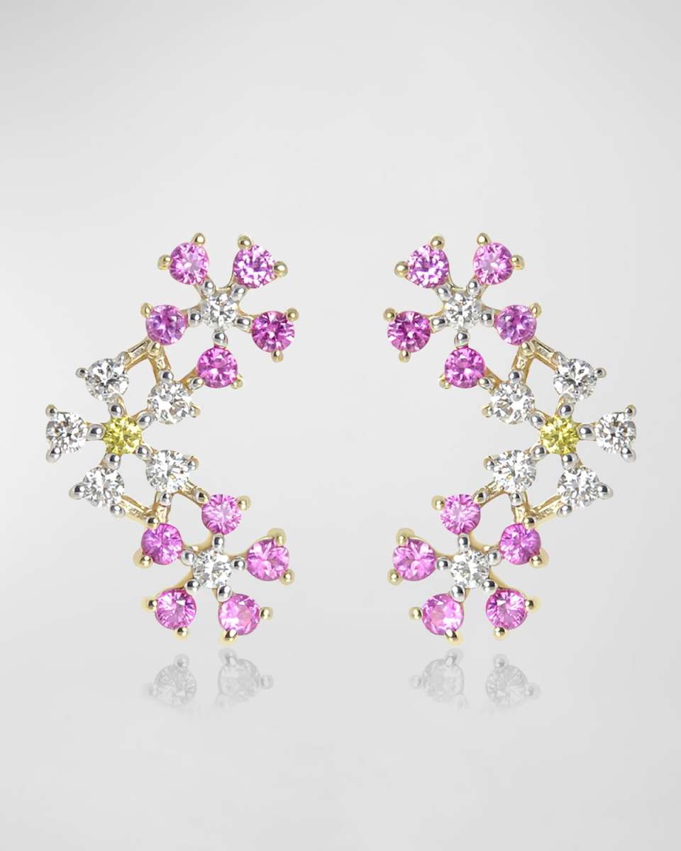 Triple Daisy Climber Earring, Single (Left)